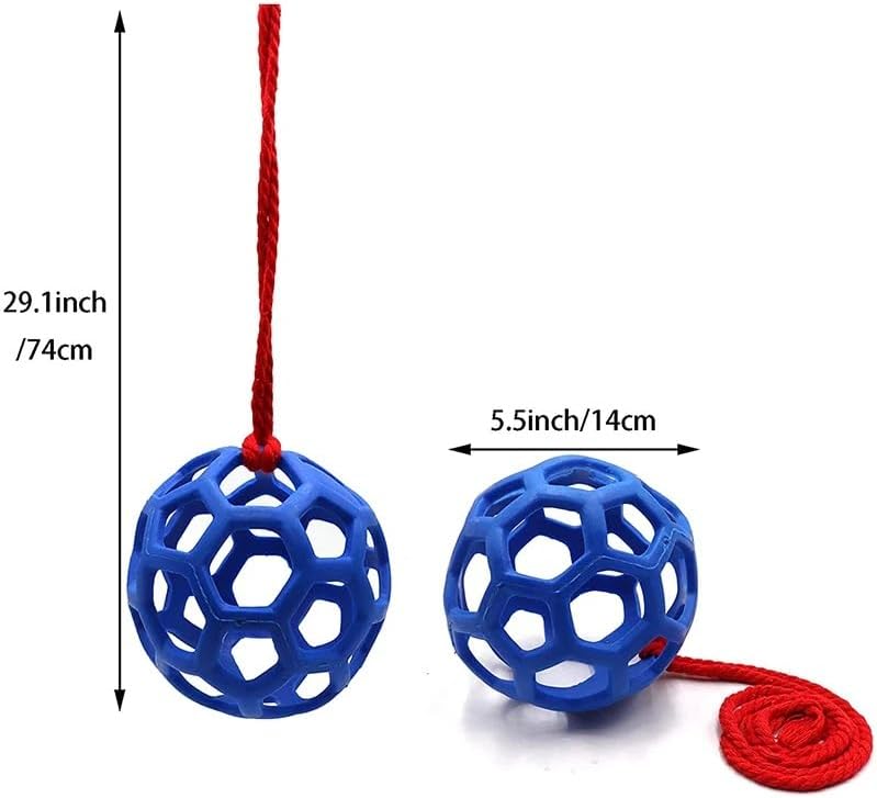 LinaLife 2 Pack 5.5inch Horse Treat Ball Hay Feeder Toy Ball Avoid Boredom Hanging for Goat Sheep Relieve Stress Horse - Image 2